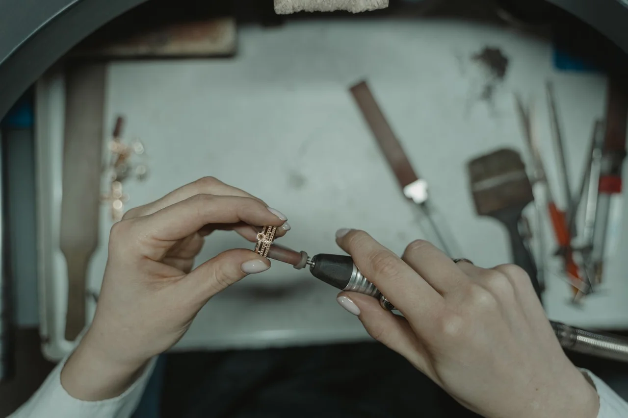 Using specialized rotary tools for intricate detail work
